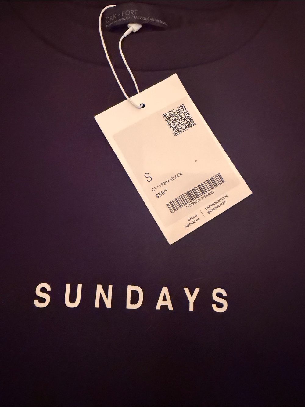 OAK + FORT Black 'SUNDAYS' Short-Sleeve Graphic Tee